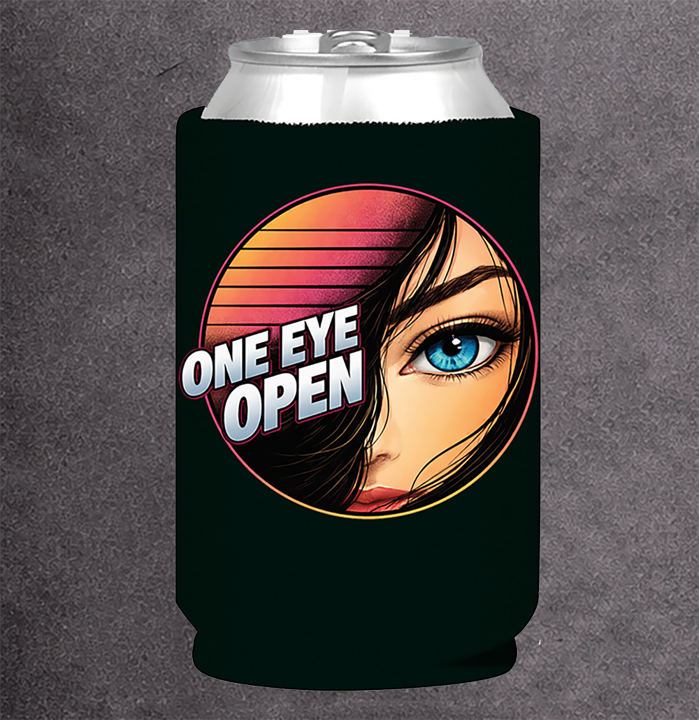 One Eye Open koozie
